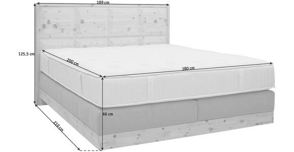 BOXSPRINGBETT 180/200 cm in Eichefarben, Hellbraun - Hellbraun/Eichefarben, Natur, Holz/Textil (180/200cm) - Valnatura
