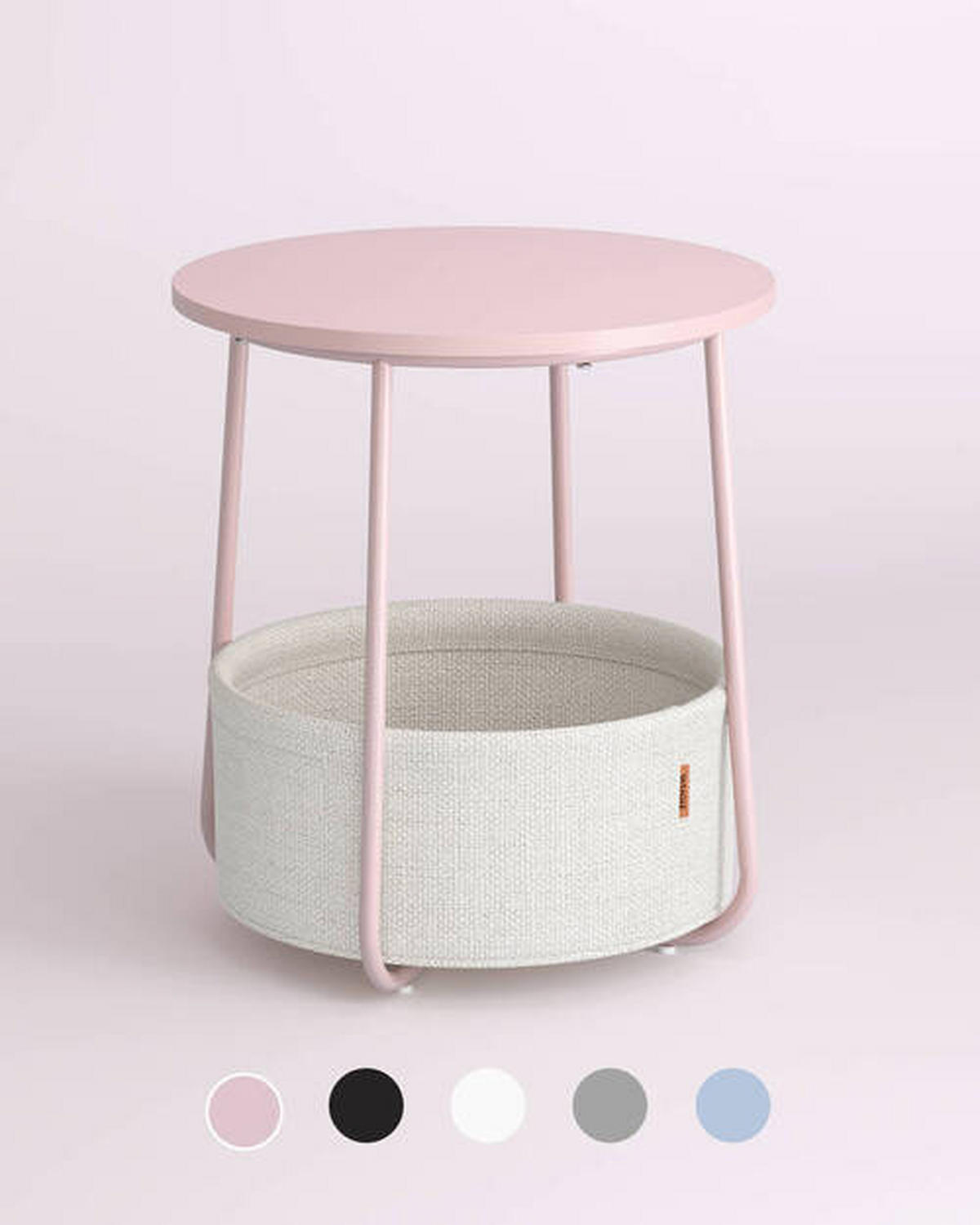 PRÍRUČNÝ STOLÍK, recyklované drevo, ružová, biela - biela/ružová, Design, kov/drevo (45/45/51cm) - Boxxx