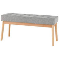 GARDEROBENBANK - Eichefarben/Grau, Design, Holz/Textil (100/48/36cm) - MID.YOU