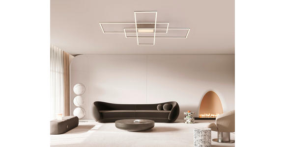 LED-DECKENLEUCHTE 100/75/7,5 cm - Nickelfarben, Design, Kunststoff/Metall (100/75/7,5cm) - Novel