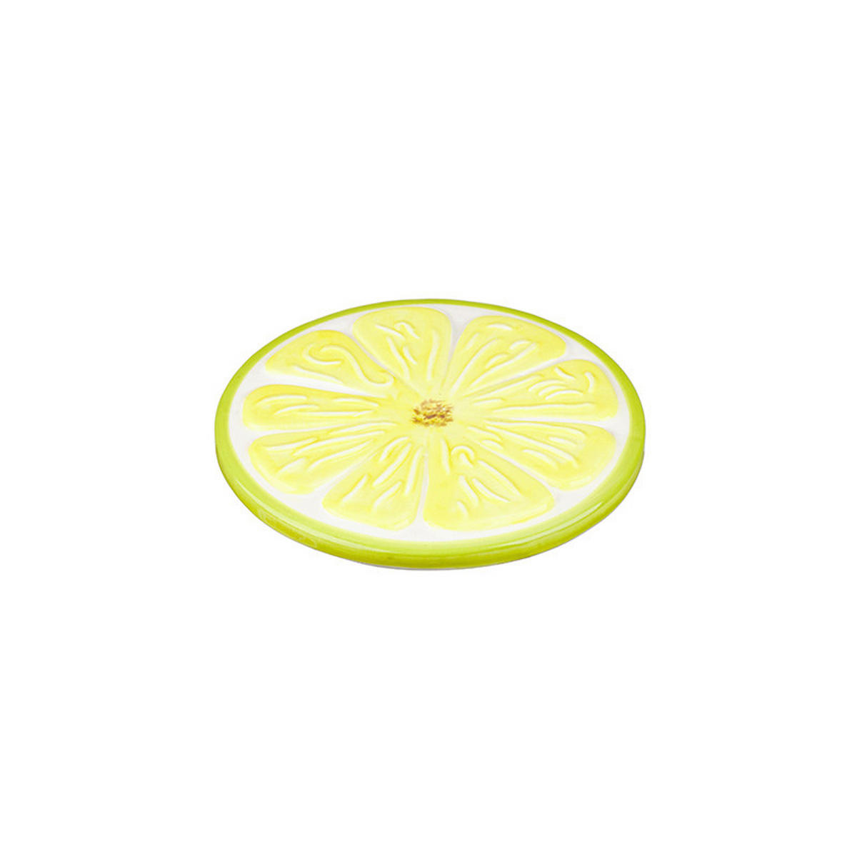 UNTERSETZER Textil, Keramik Webstoff Braun, Gelb, Grün, Weiß 10 cm  - Gelb/Braun, LIFESTYLE, Keramik/Textil (10cm)