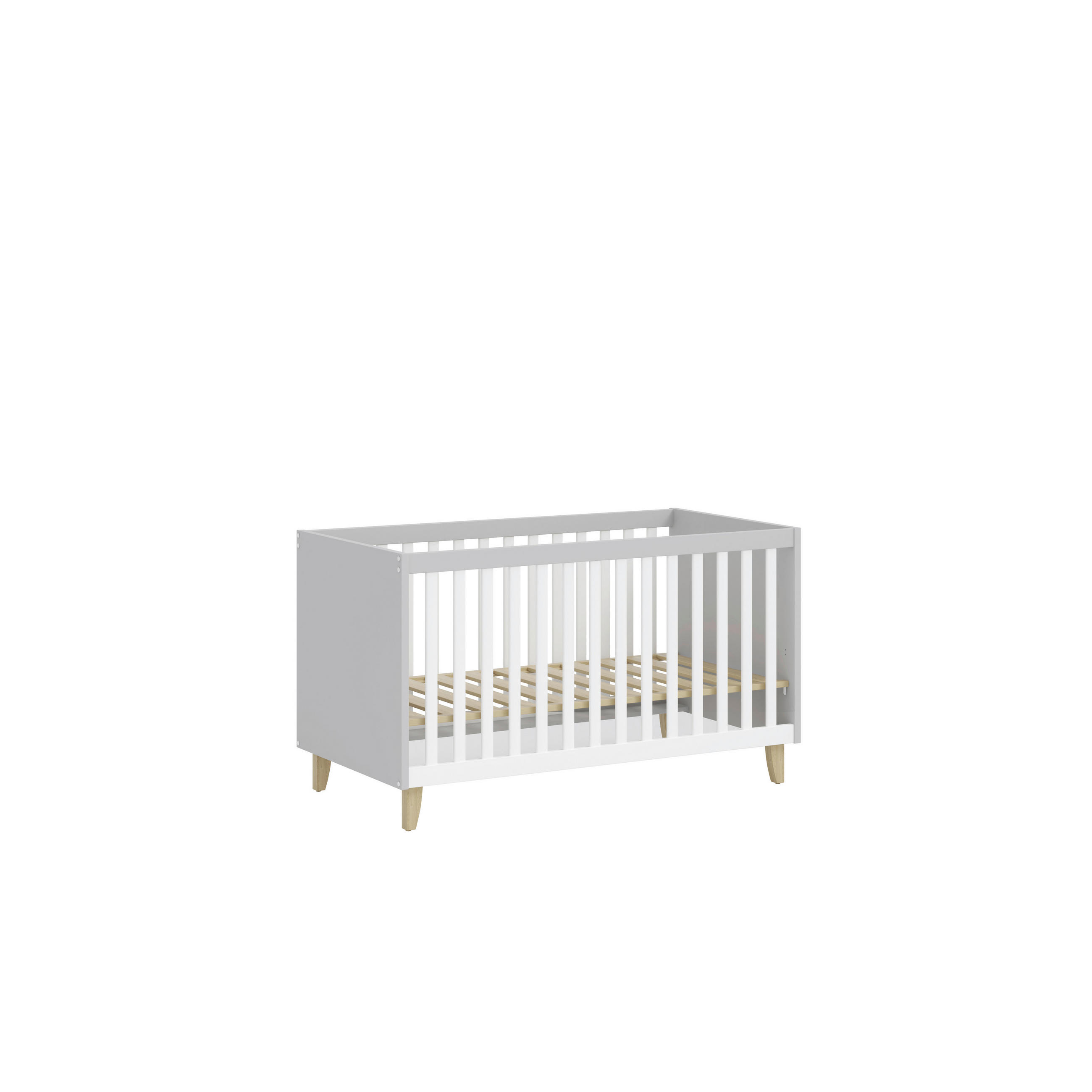 GITTERBETT 145/84/75 cm  - Wildeiche/Weiß, Basics, Holz (145/84/75cm) - Jimmylee