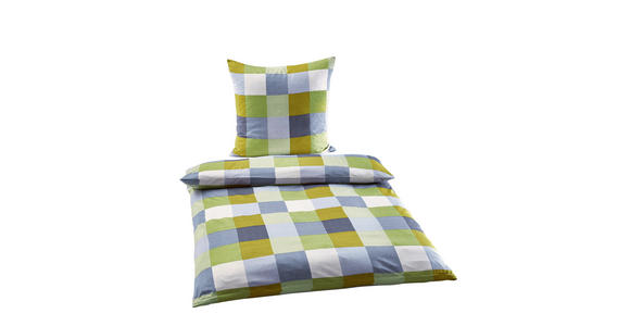 BETTWÄSCHE Mikrofaser Grau, Grün 135/200 cm - Grau/Grün, KONVENTIONELL, Textil (135/200cm) - Boxxx