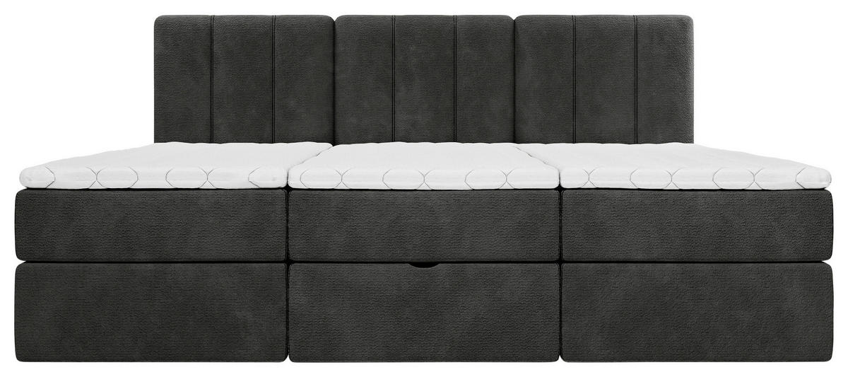 FAMILIENBETT - Anthrazit/Schwarz, Design, Holzwerkstoff/Kunststoff (210/200cm) - Esposa
