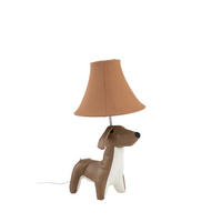 LED-KINDERTISCHLEUCHTE Waldi der Dackel 26/32/48 cm   - Hellbraun/Weiß, LIFESTYLE, Textil/Metall (26/32/48cm) - Happy Lamps