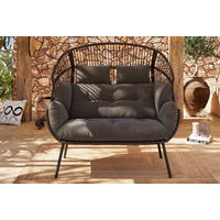 GARTENMUSCHEL 146/136/83 cm  - Dunkelgrau/Grau, Modern, Kunststoff/Textil (146/136/83cm) - Ambia Garden