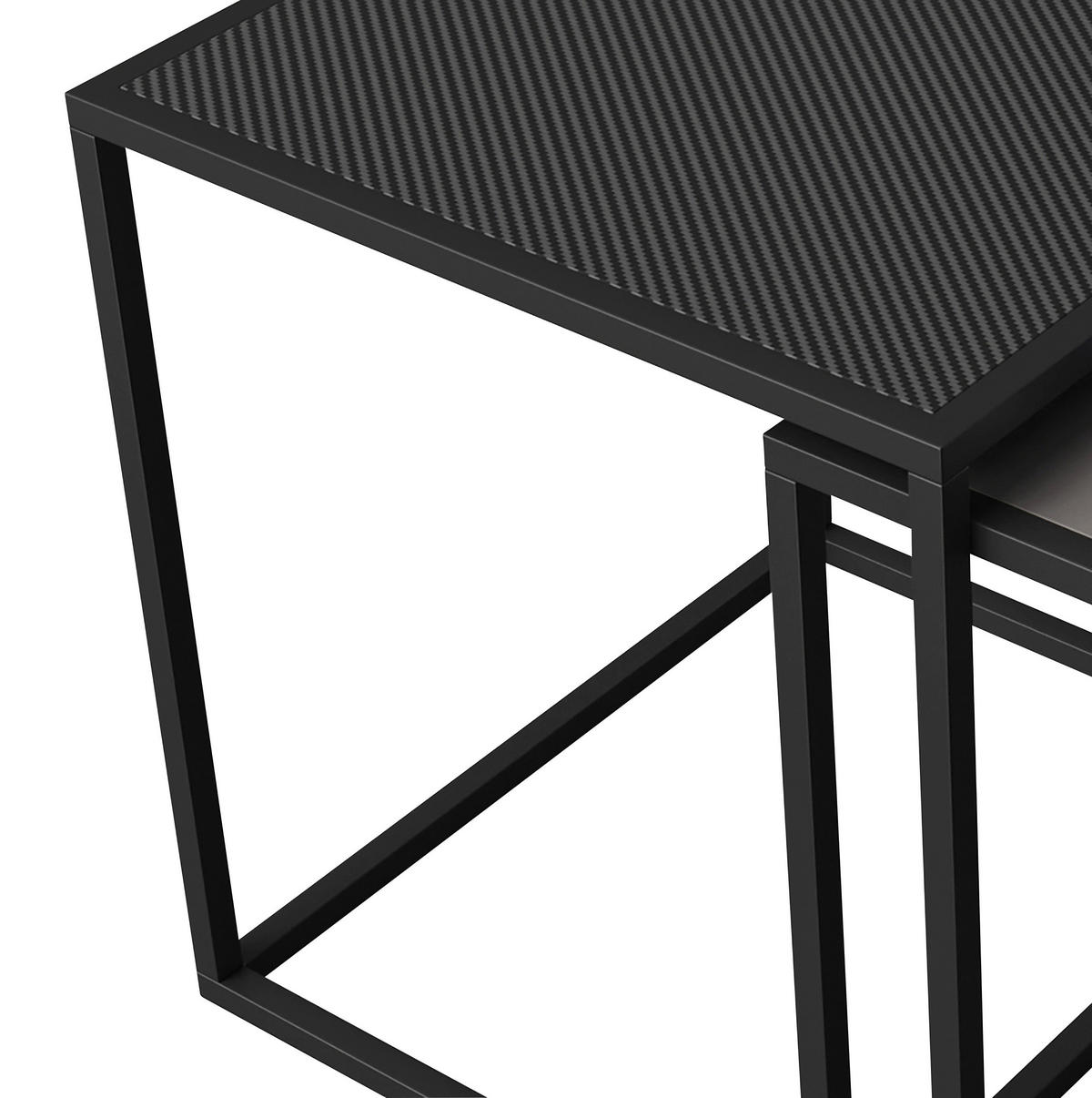 BEISTELLTISCHSET rechteckig Schwarz  - Schwarz, MODERN, Holzwerkstoff/Metall (45/48/45cm) - Minecraft