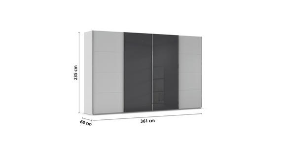 SCHWEBETÜRENSCHRANK 361/235/68 cm 4-türig  - Chromfarben, KONVENTIONELL, Glas/Holzwerkstoff (361/235/68cm) - Novel