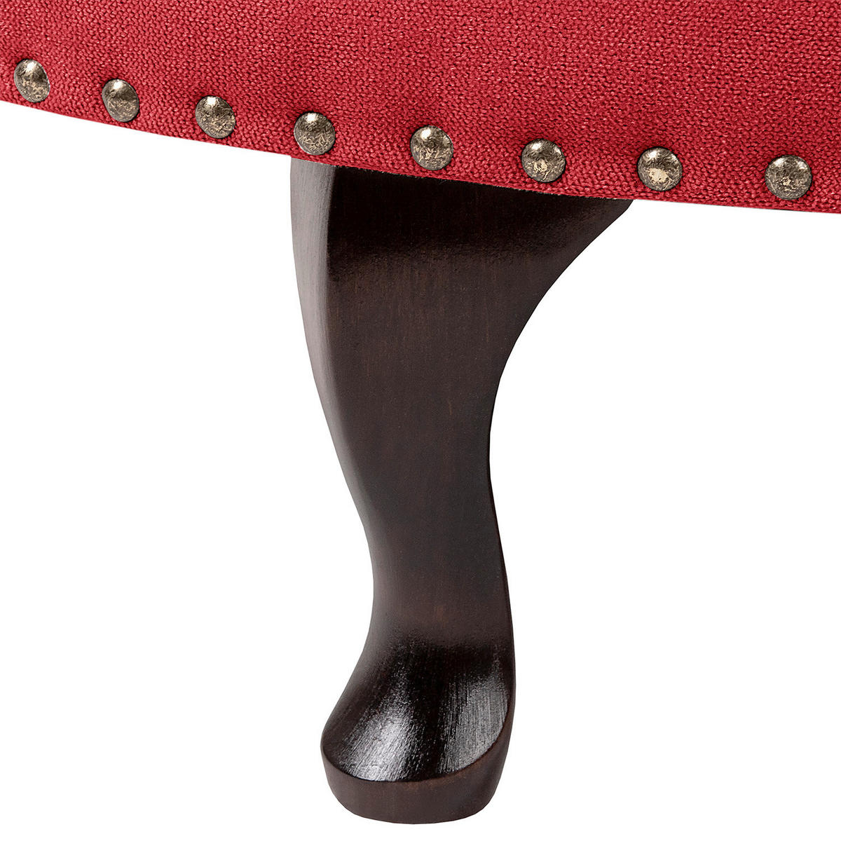 HOCKER Textil Rot  - Rot/Braun, Design, Holz/Textil (80/45/80cm) - Livetastic