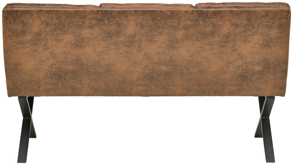 SITZBANK Metall, Textil Braun  - Schwarz/Braun, Lifestyle, Textil/Metall (160/90/41cm) - MID.YOU