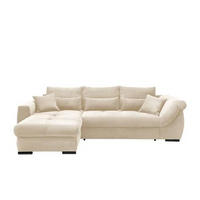 ECKSOFA in Cord Beige  - Beige/Schwarz, Modern, Holz/Textil (188/302cm) - MID.YOU