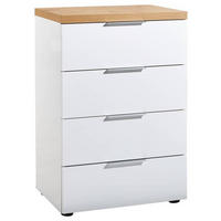 KOMODA  60/89/43 cm  bela, boja hrasta  - boja aluminijuma/boja hrasta, Dizajnerski, metal/pločasti materijal (60/89/43cm) - Xora
