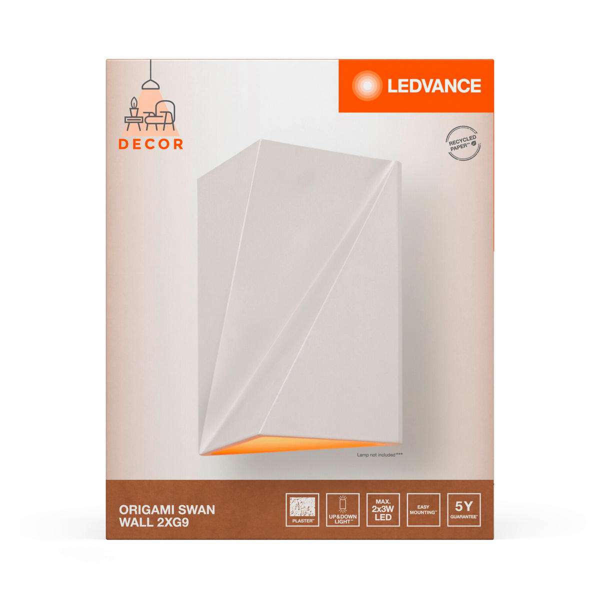 WANDLEUCHTE 15/11,5/20 cm   - Weiß, Design, Stein (15/11,5/20cm) - Ledvance