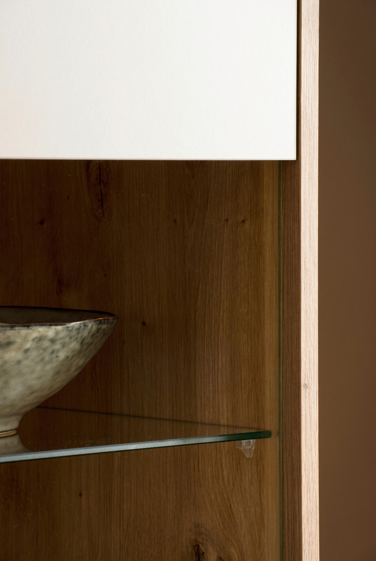 VITRINE  in Eiche Artisan, Kaschmir - Kaschmir/Eiche Artisan, Design, Glas/Holzwerkstoff (75/205/40cm) - MID.YOU