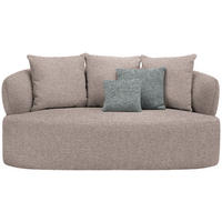 2-SITZER-SOFA in Flachgewebe Hellbraun  - Hellbraun/Schwarz, MODERN, Kunststoff/Textil (177/86/105cm) - Hom`in