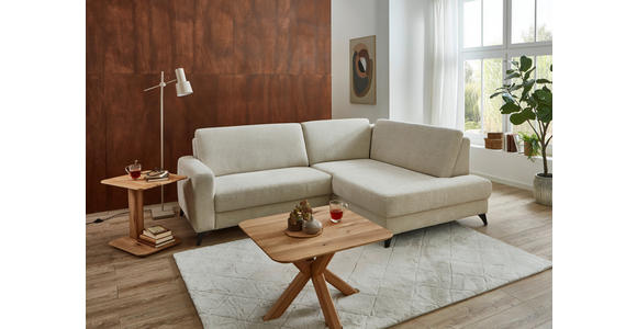 ECKSOFA Beige Chenille  - Beige/Schwarz, Design, Textil/Metall (239/182cm) - Valnatura