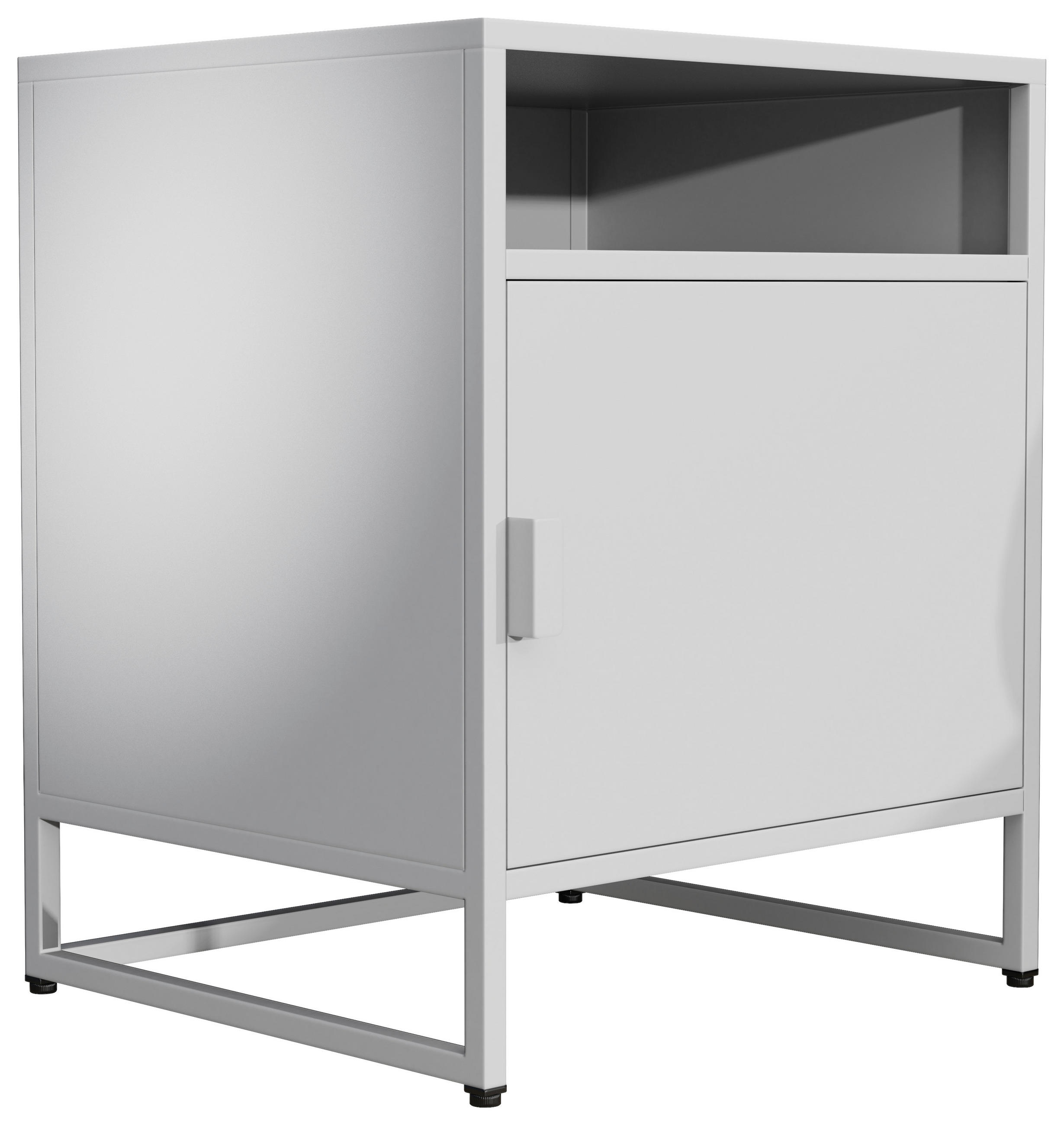 NACHTSCHRANK 45/55/40 cm  - Schwarz/Weiß, MODERN, Holzwerkstoff/Kunststoff (45/55/40cm) - MID.YOU