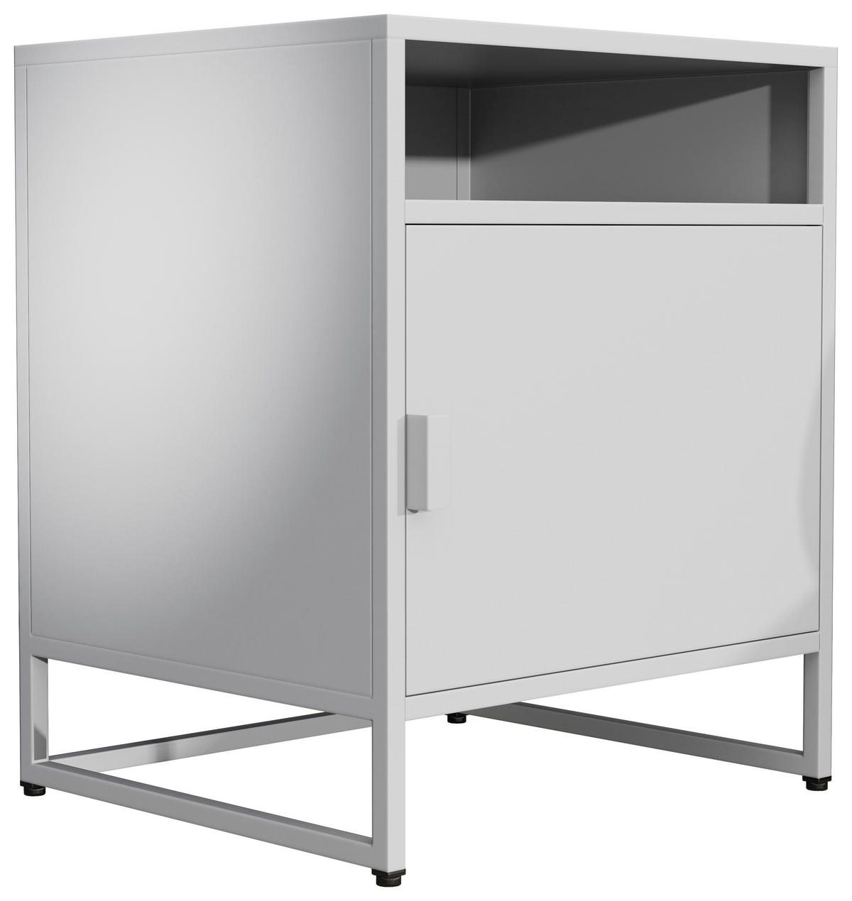 NACHTKÄSTCHEN 45/55/40 cm  in Weiß  - Schwarz/Weiß, MODERN, Holzwerkstoff/Kunststoff (45/55/40cm) - MID.YOU