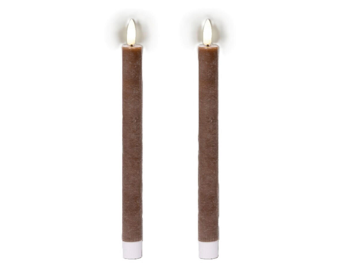 LED-KERZE 2,2/24,5 cm  - Dunkelbraun, Basics, Kunststoff/Paraffin (2,2/24,5cm) - Ambia Home