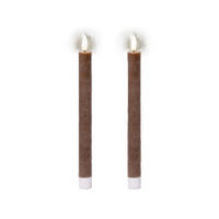 LED-KERZE 2,2/24,5 cm  - Dunkelbraun, Basics, Kunststoff/Paraffin (2,2/24,5cm) - Ambia Home