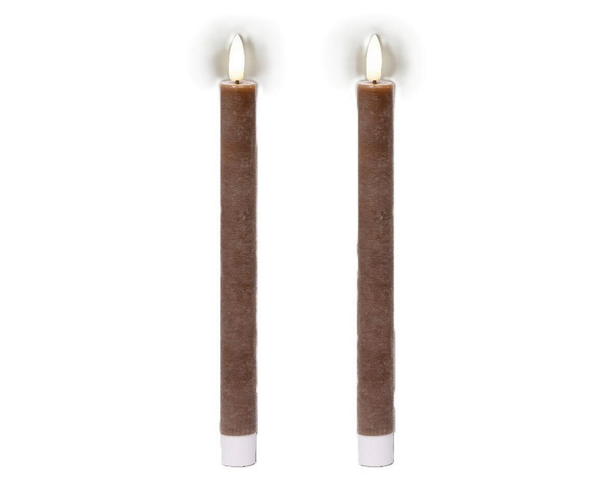 LED-KERZE 2,2/24,5 cm  - Dunkelbraun, Basics, Kunststoff/Paraffin (2,2/24,5cm) - Ambia Home