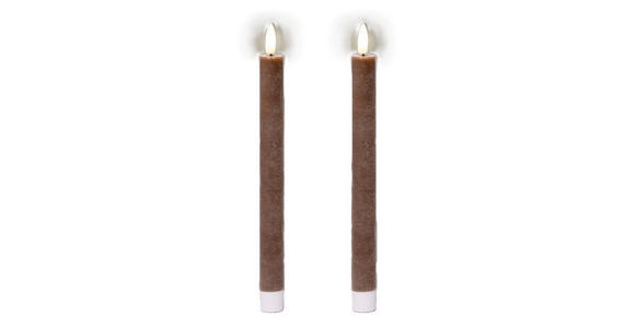 LED-KERZE 2,2/24,5 cm - Dunkelbraun, Basics, Kunststoff/Paraffin (2,2/24,5cm) - Ambia Home