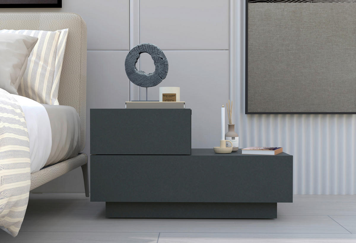 NATTDUKSBORD i antracit  - antracit, Design, trämaterial (70/39/30cm) - Livetastic