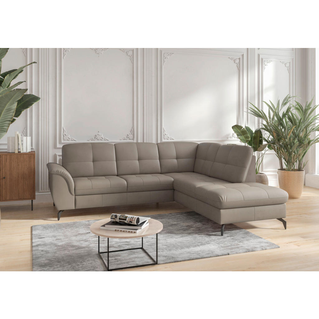 Sit & More ROHOVÁ SEDAČKA, textil, koža, sivá