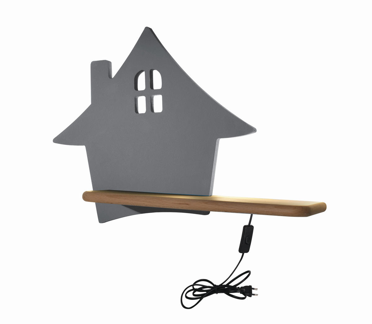 KINDERWANDLEUCHTE 35/12/26 cm   - Grau, KONVENTIONELL, Holz/Holzwerkstoff (35/12/26cm)