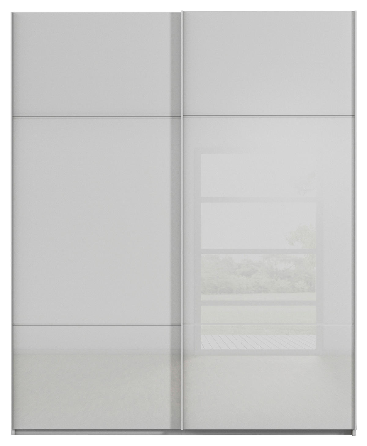 SCHWEBETÜRENSCHRANK in Grau  - Grau, Konventionell, Glas/Holzwerkstoff (181/223/67cm) - Novel