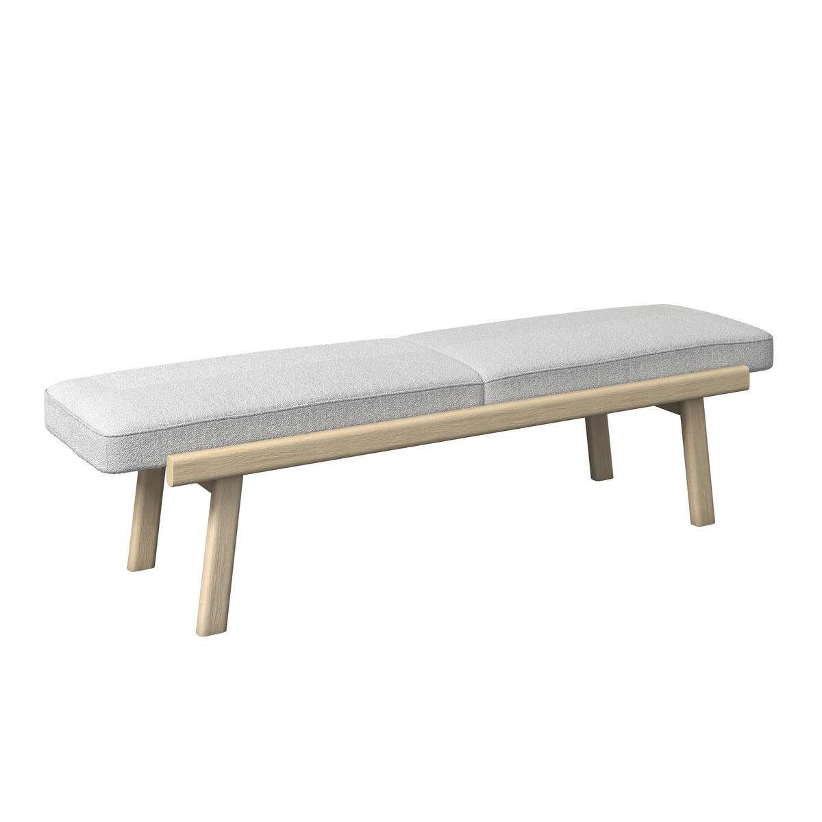 SITZBANK 190/45/55 cm Flachgewebe Taupe, Eschefarben, Sandfarben Esche massiv  - Taupe/Sandfarben, ROMANTIK / LANDHAUS, Holz/Textil (190/45/55cm) - Dieter Knoll