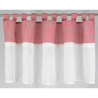 KURZGARDINE   140/48 cm   - Rot/Weiß, ROMANTIK / LANDHAUS, Textil (140/48cm)