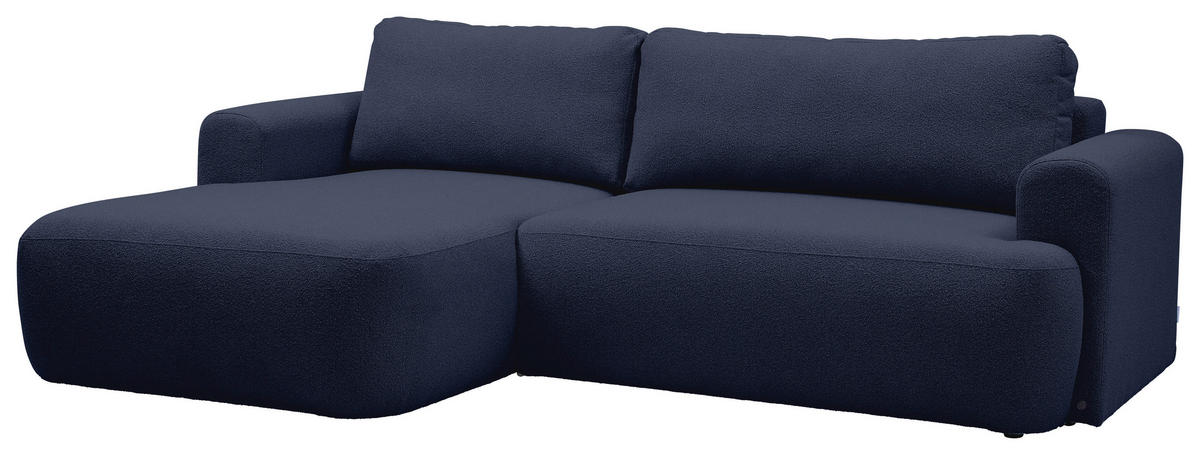 ECKSOFA Dunkelblau Bouclé Rücken echt, Rückenkissen  - Schwarz/Dunkelblau, KONVENTIONELL, Kunststoff/Textil (170/257cm) - Tom Tailor