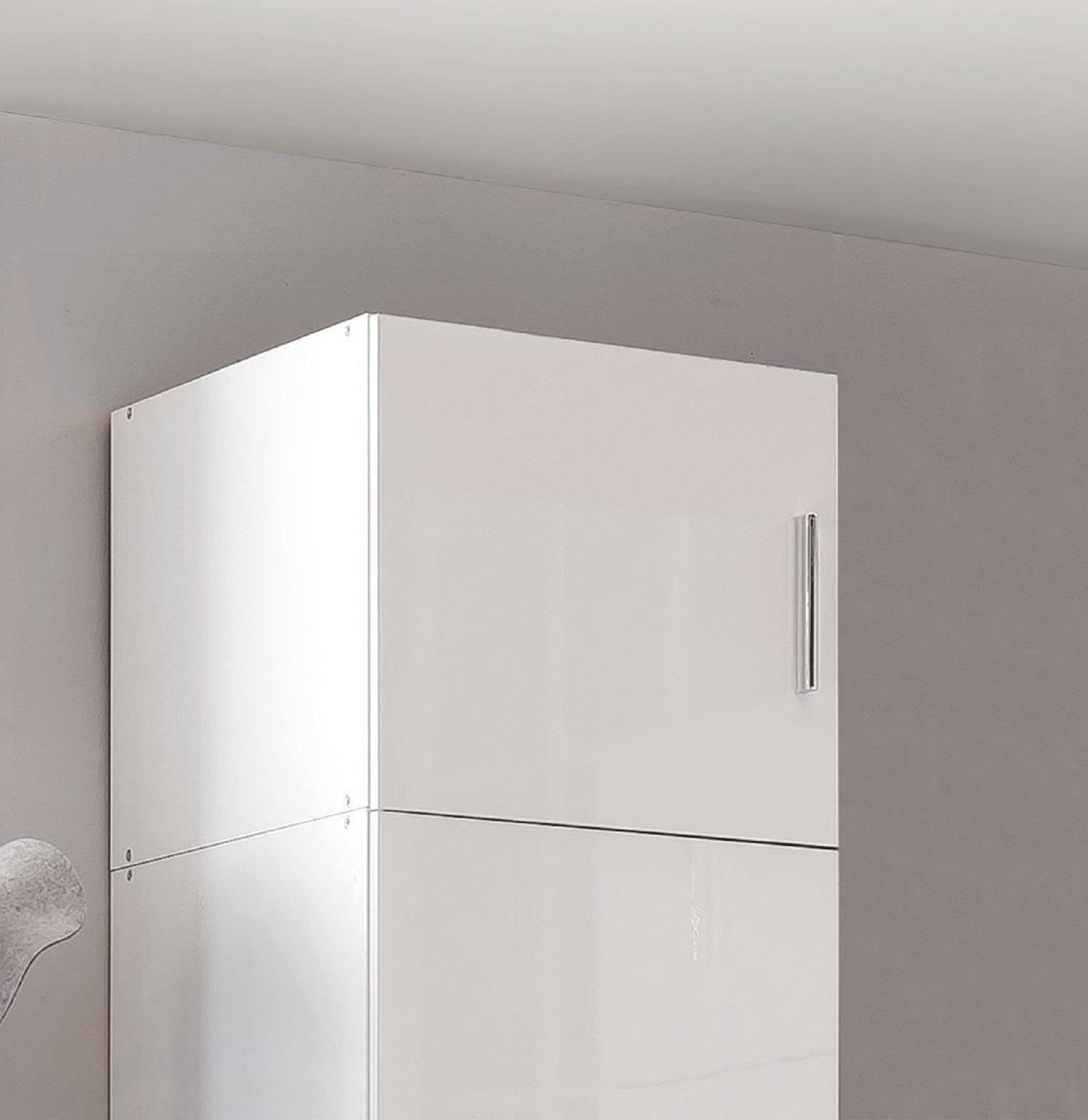 AUFSATZSCHRANK Weiß - Chromfarben/Weiß, KONVENTIONELL, Kunststoff (45/40/54cm) - Xora