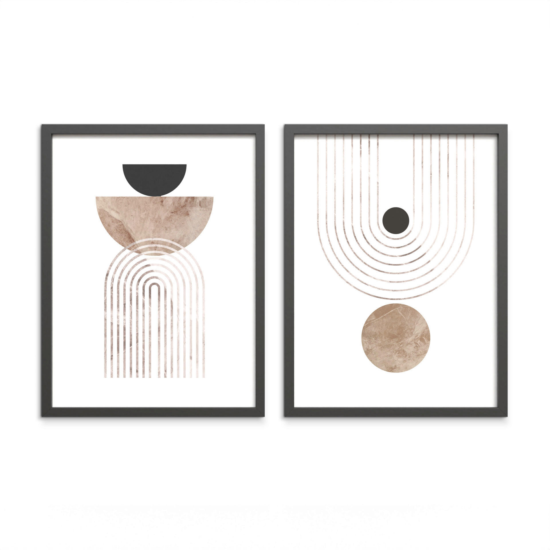 BILDERSET - Beige/Schwarz, Basics, Holz/Papier (30/40/2.5cm)