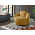 COCKTAILSESSEL Chenille Senfgelb    - Senfgelb/Schwarz, LIFESTYLE, Textil/Metall (101/79/96cm) - Xora