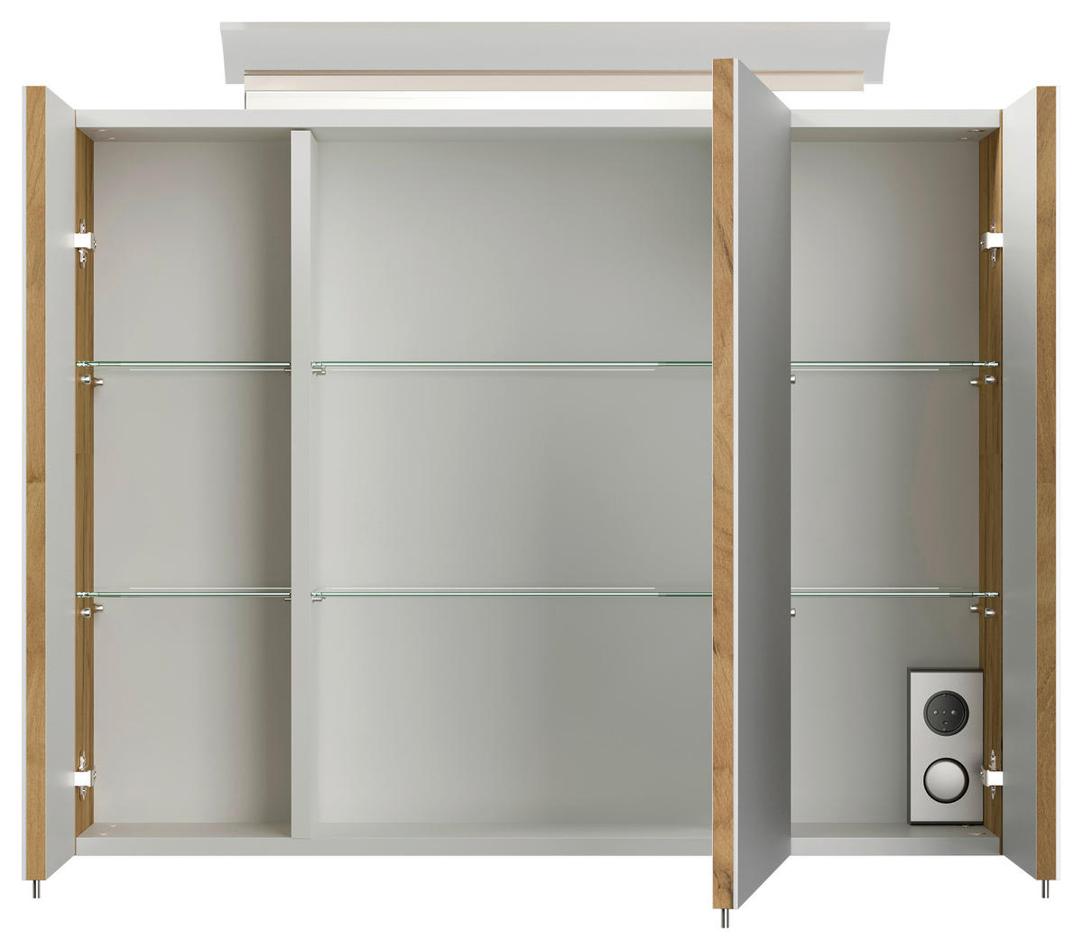 BADEZIMMER 5-teilig  in 80 cm  - Eichefarben/Weiß, Basics, Keramik/Holzwerkstoff (80cm) - MID.YOU