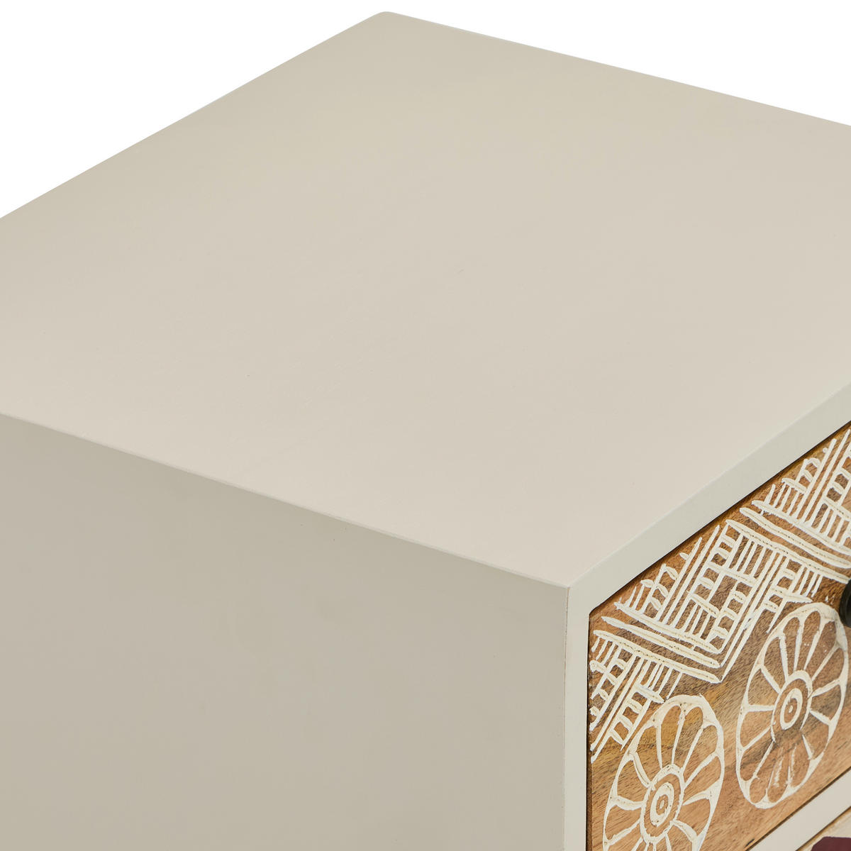 NACHTSCHRANK 40/55/35 cm Mangoholz vollmassiv  - Goldfarben/Schwarz, LIFESTYLE, Holz/Metall (40/55/35cm) - Landscape
