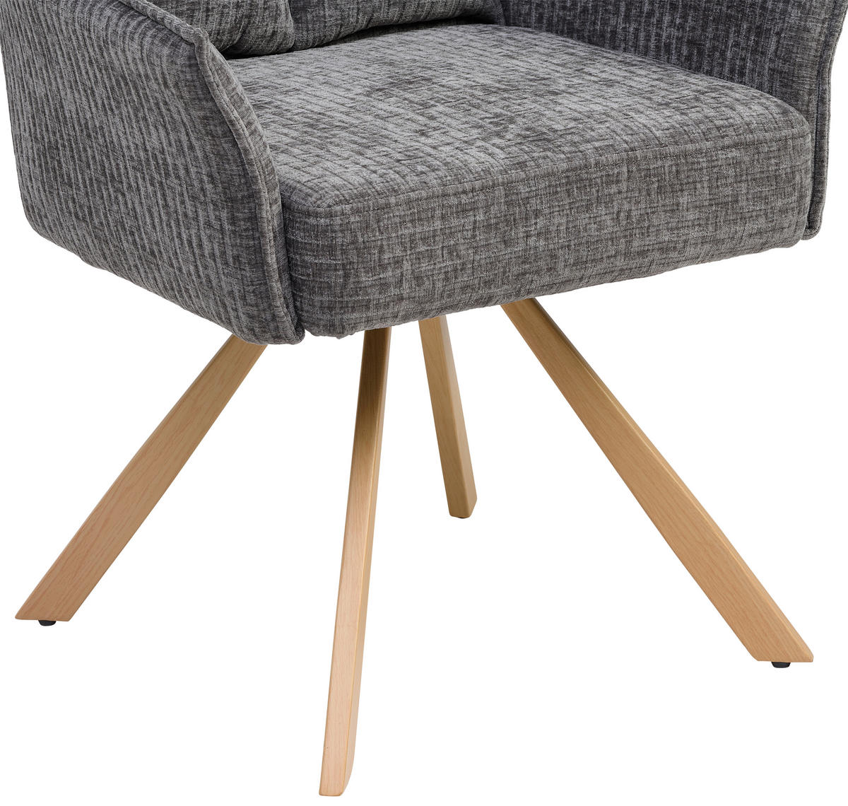 ARMLEHNSTUHL  in Leinenoptik  - Eichefarben/Grau, LIFESTYLE, Holz/Textil (63/91/64cm) - MID.YOU