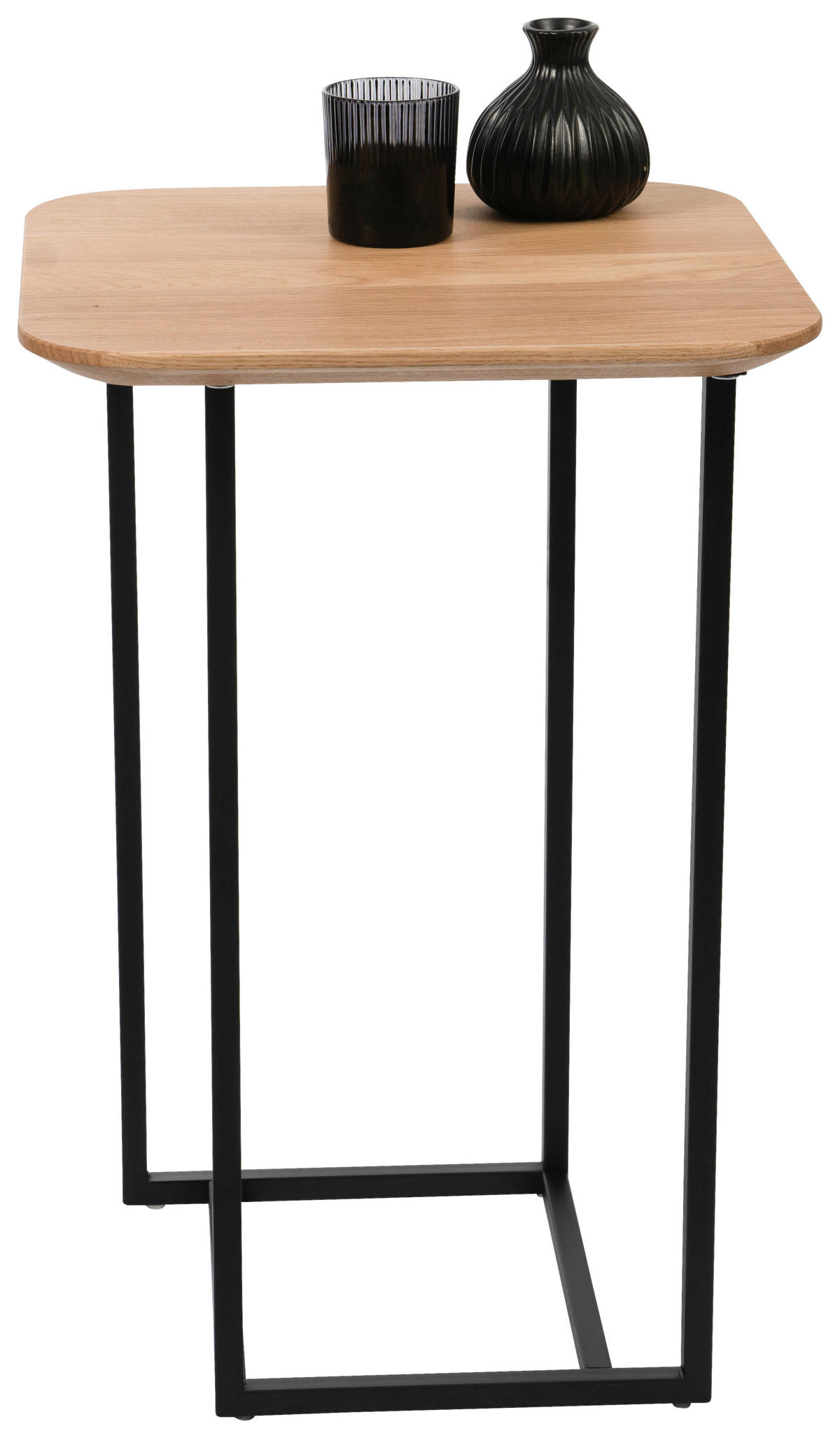 BEISTELLTISCH in Holz, Metall 40/40/60 cm  - Wildeiche/Schwarz, Basics, Holz/Metall (40/40/60cm)