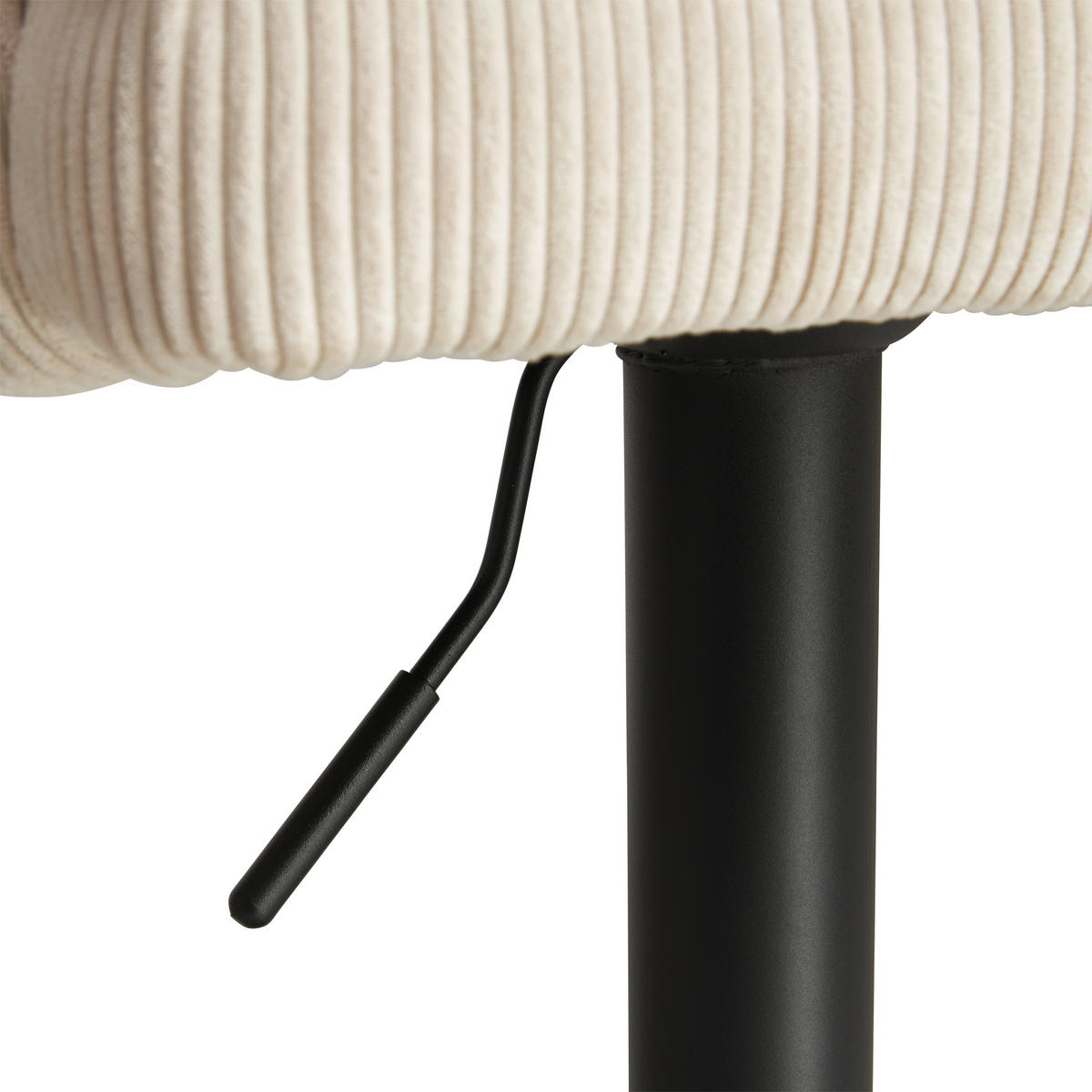 BARHOCKER in Metall, Textil Schwarz, Beige  - Beige/Schwarz, KONVENTIONELL, Textil/Metall (57/100-121/57cm) - MID.YOU