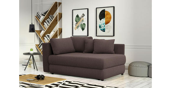 RÉCAMIERE in Cord Braun - Schwarz/Braun, Design, Kunststoff/Textil (171/71-88/93cm) - Cantus