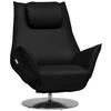 RELAXSESSEL in Leder Schwarz  - Edelstahlfarben/Schwarz, Design, Leder/Metall (92/79/90cm) - Koinor