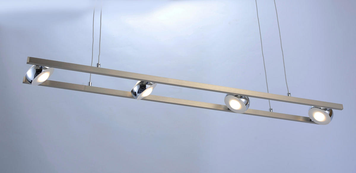 LED-HÄNGELEUCHTE Lola Smart 98/16,5/130 cm   - Chromfarben/Nickelfarben, Design, Kunststoff/Metall (98/16,5/130cm)