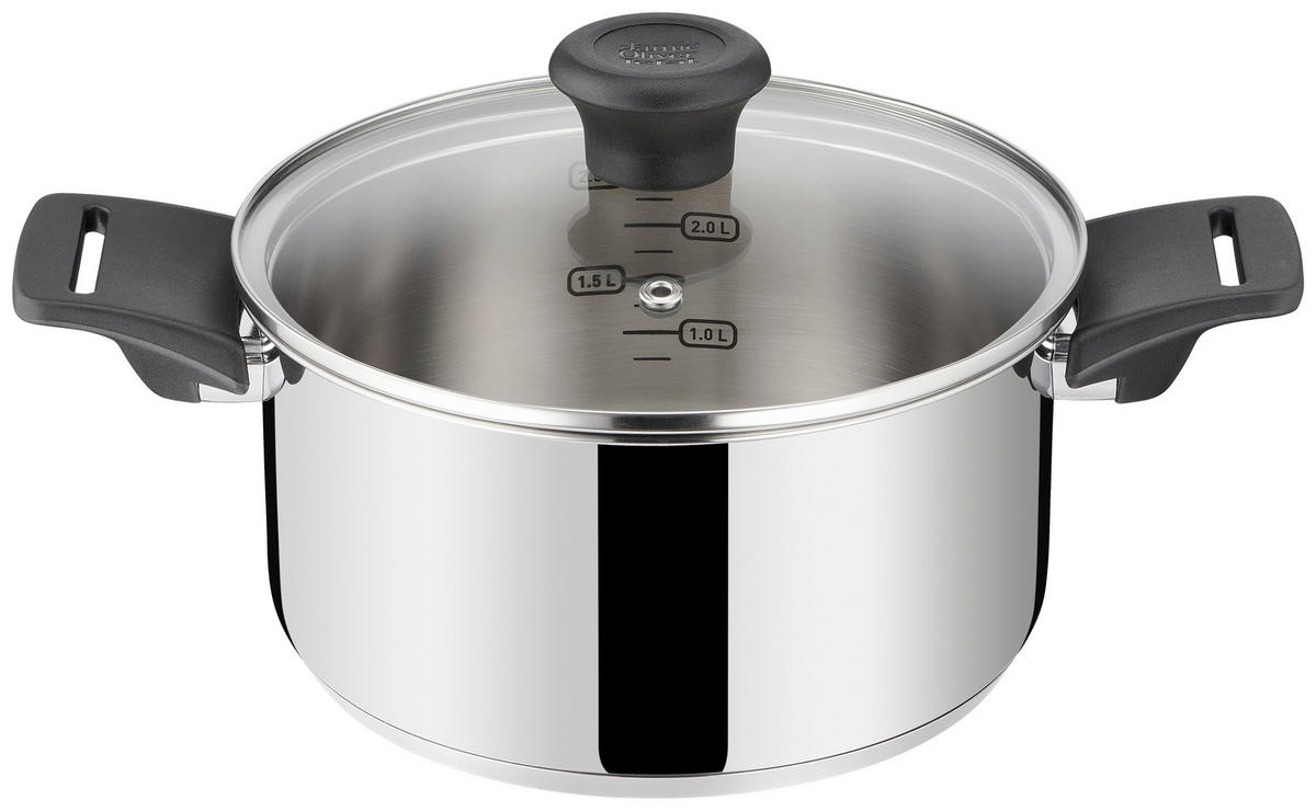 GRYT- OCH KASTRULLSET Jamie Oliver 4 delar  - stålfärgad, Design, metall/glas - Tefal