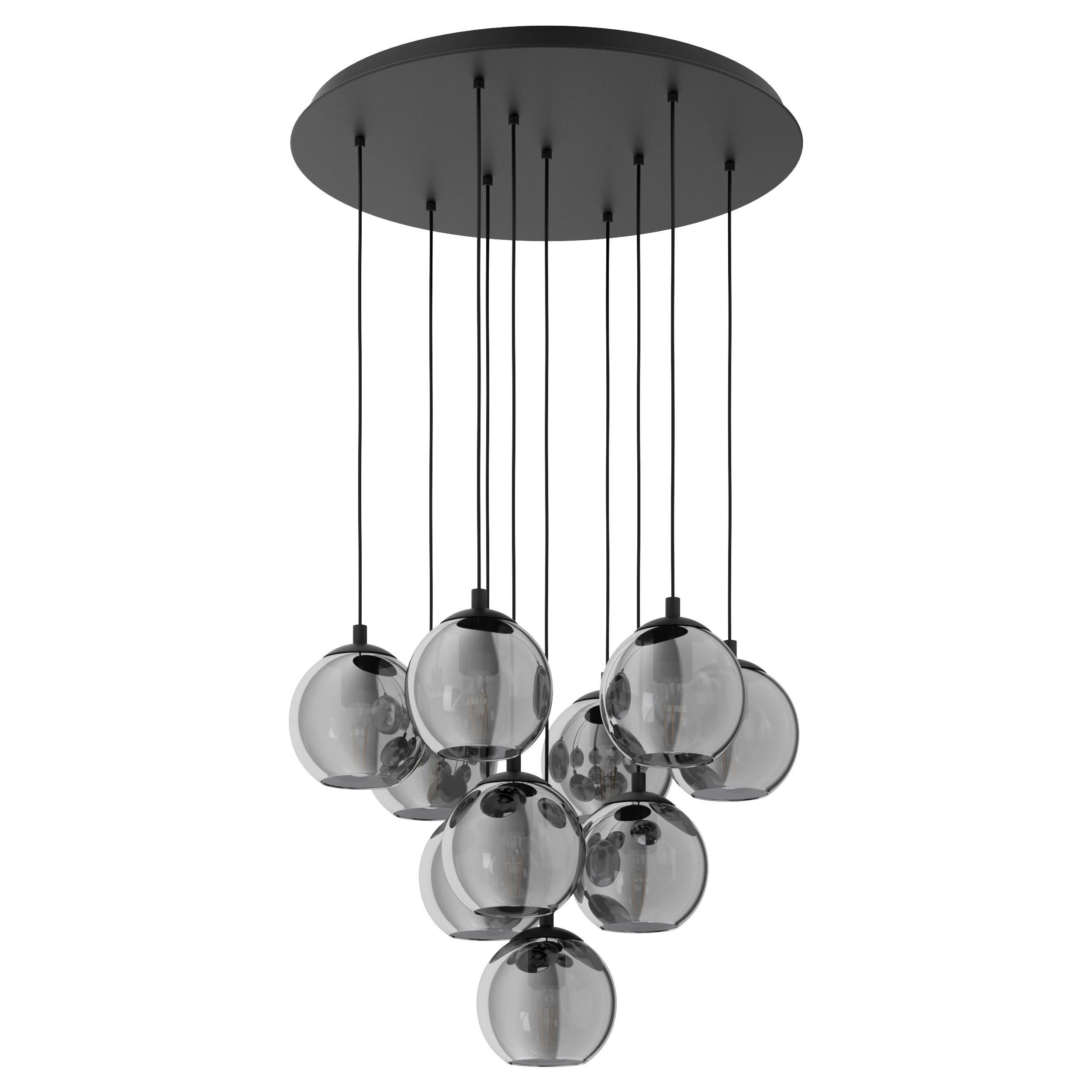 HÄNGELEUCHTE 65.5/170 cm  - Schwarz, Design, Glas/Metall (65.5/170cm)