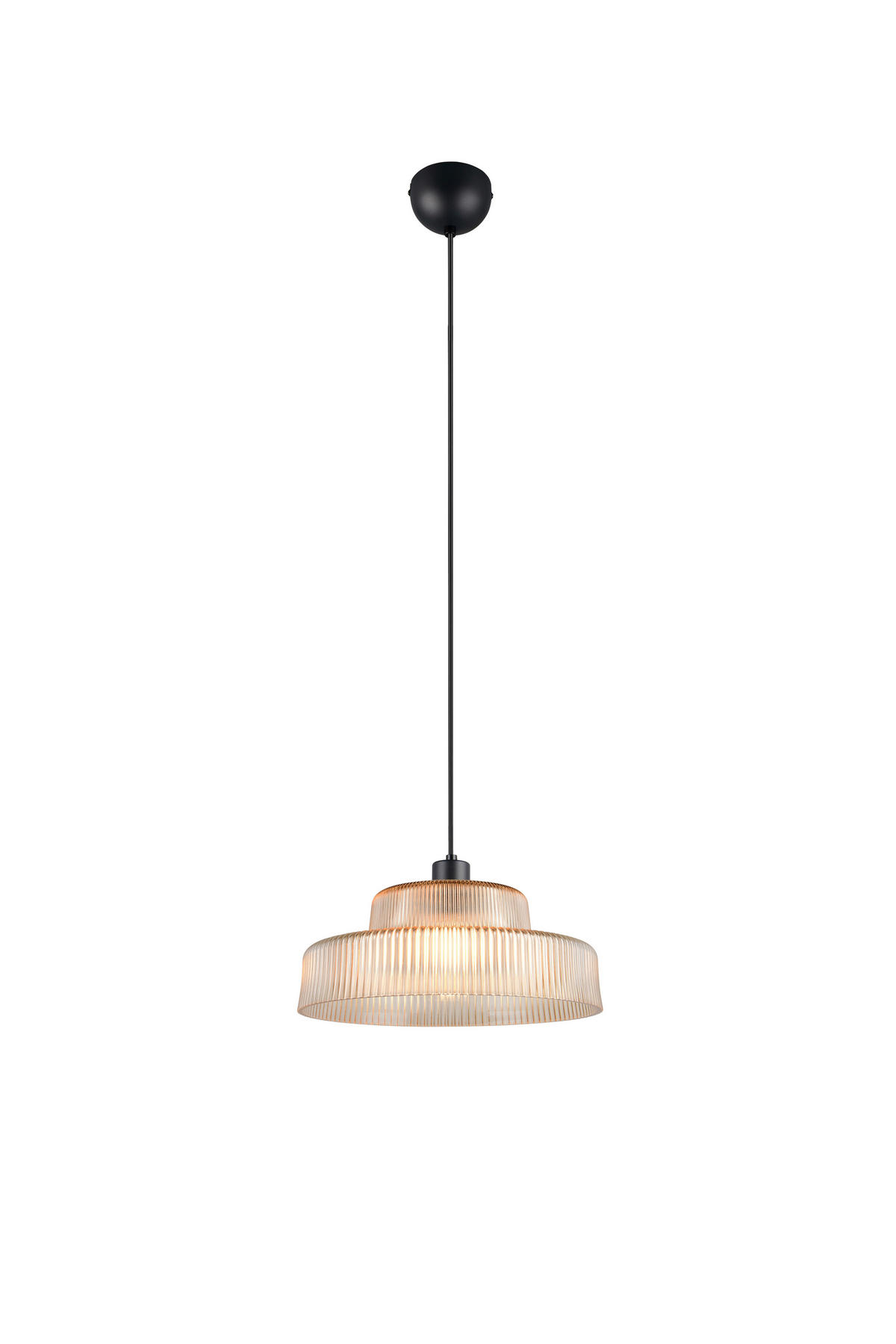HÄNGELEUCHTE Abella 35/150 cm   - Bernsteinfarben/Schwarz, LIFESTYLE, Glas/Metall (35/150cm)