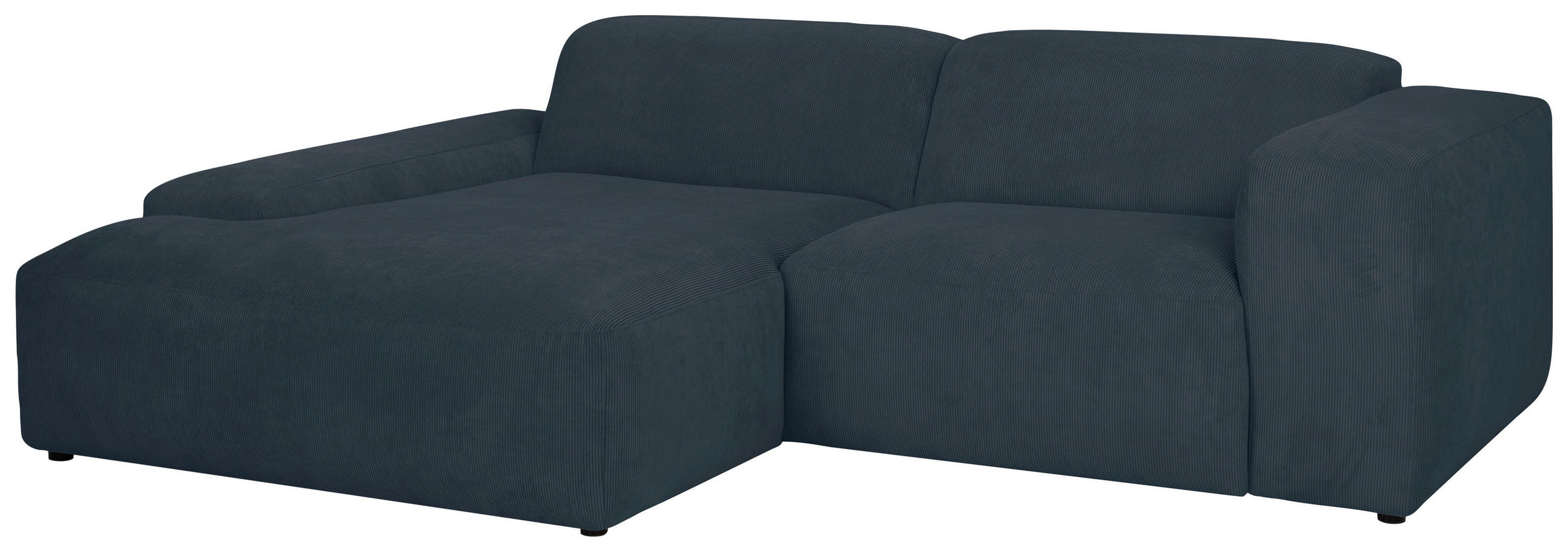 Thumbnail - Mid.you Ecksofa Hannah, Blau, Textil, 2-Sitzer, Ottomane links, L-Form, 252x170 cm, Made in EU, Wohnzimmer, Sofas & Couc...