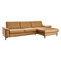 ECKSOFA Latina Plus in Echtleder Currygelb  334/175 cm  - Currygelb/Schwarz, Design, Leder/Metall (334/175cm) - Dieter Knoll