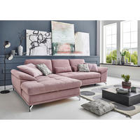 ECKSOFA Flieder Flachgewebe Sitztiefenverstellung  - Silberfarben/Flieder, KONVENTIONELL, Textil/Metall (176/301cm) - Sit & More